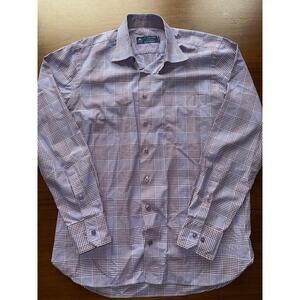 J.P. Tilford Men's Dress Shirt Thomas Mason Glen Purple Plaid - Size 16-35